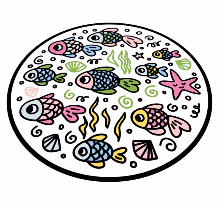 Colorful fish patterns animal mat - TenStickers