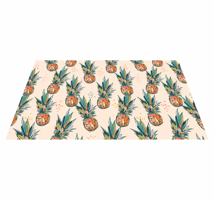 Tropical Pineapple Pattern floral rug - TenStickers