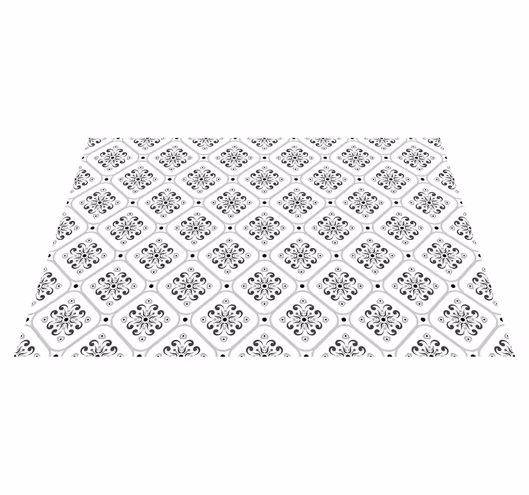 Elegant black and white tile carpet - TenStickers
