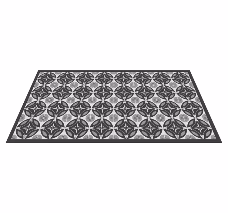 Sophisticated Monochrome Motif marble rug - TenStickers