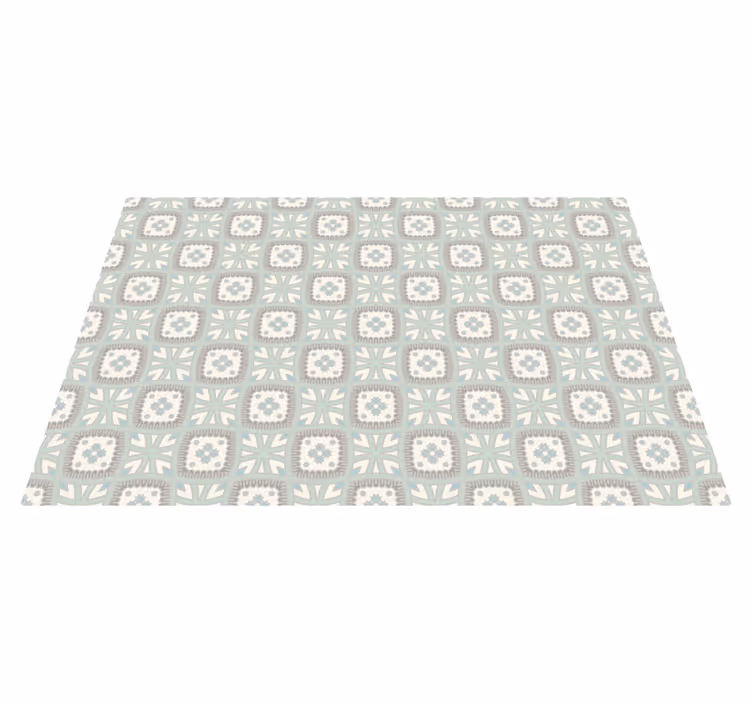 Tile arrangement mosaic rug - TenStickers