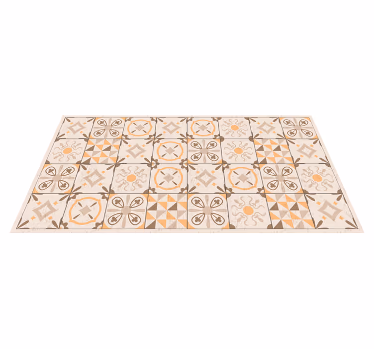 Vintage Tile Motifs marble rug - TenStickers