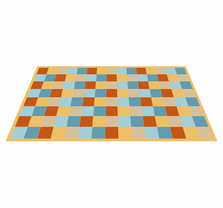 Checkerboard Style geometric rug - TenStickers