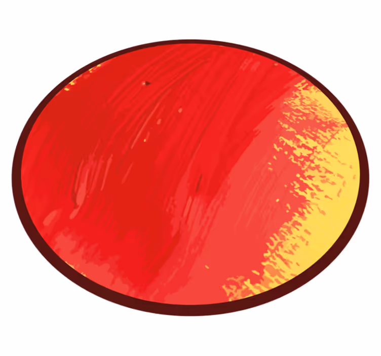 Red paint yellow background modern rug - TenStickers
