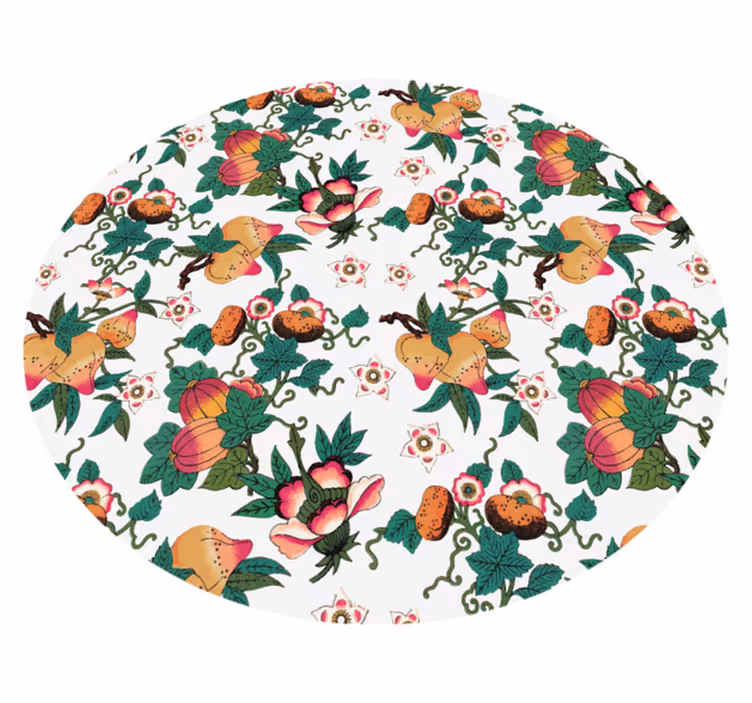 Floral rug with botanical floral design - TenStickers