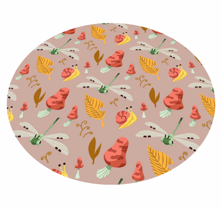 Beige forest elements nature rug - TenStickers