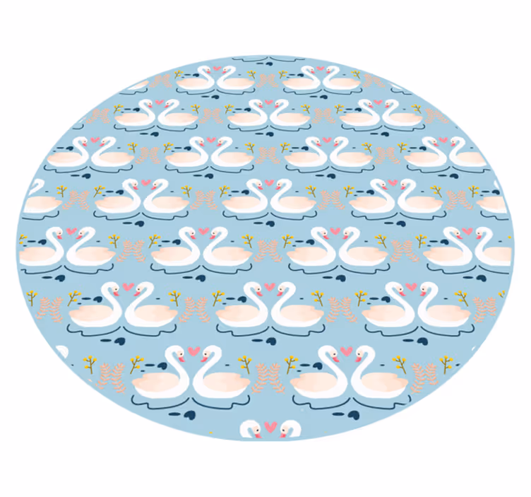 Charming swan pattern animal mat - TenStickers