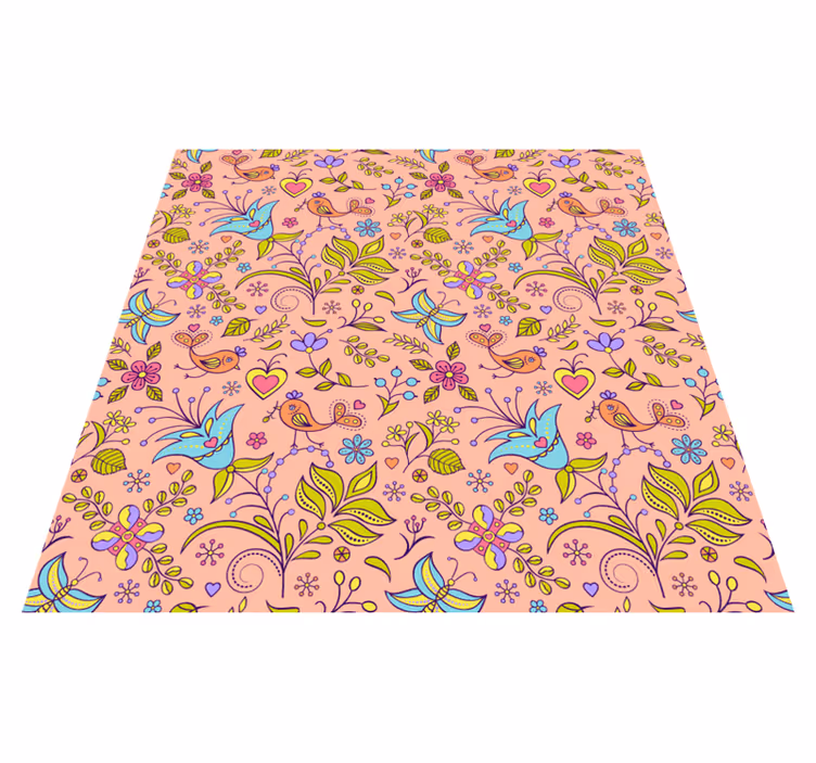 Floral rug with blooming spring design - TenStickers