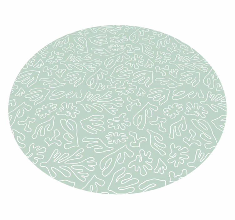 Green think seaweed circular rug - TenStickers