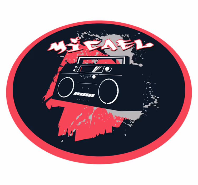 Retro Boombox Theme custom floor mat - TenStickers