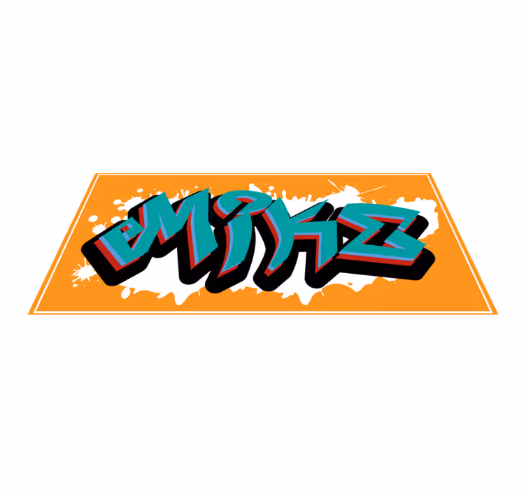 Name Artwork custom floor mat - TenStickers