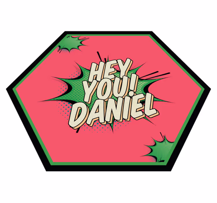 Comic Style Greeting custom floor mat - TenStickers