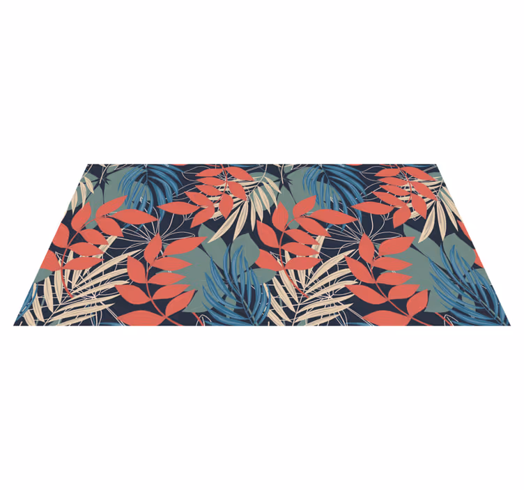 Vibrant Leaf Pattern floral rug - TenStickers