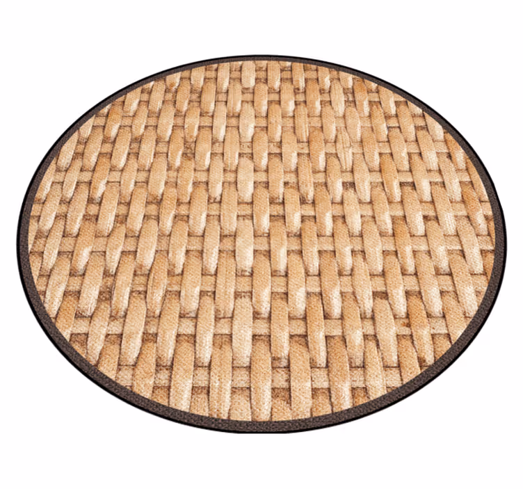 Woven Natural Tones circular rug - TenStickers