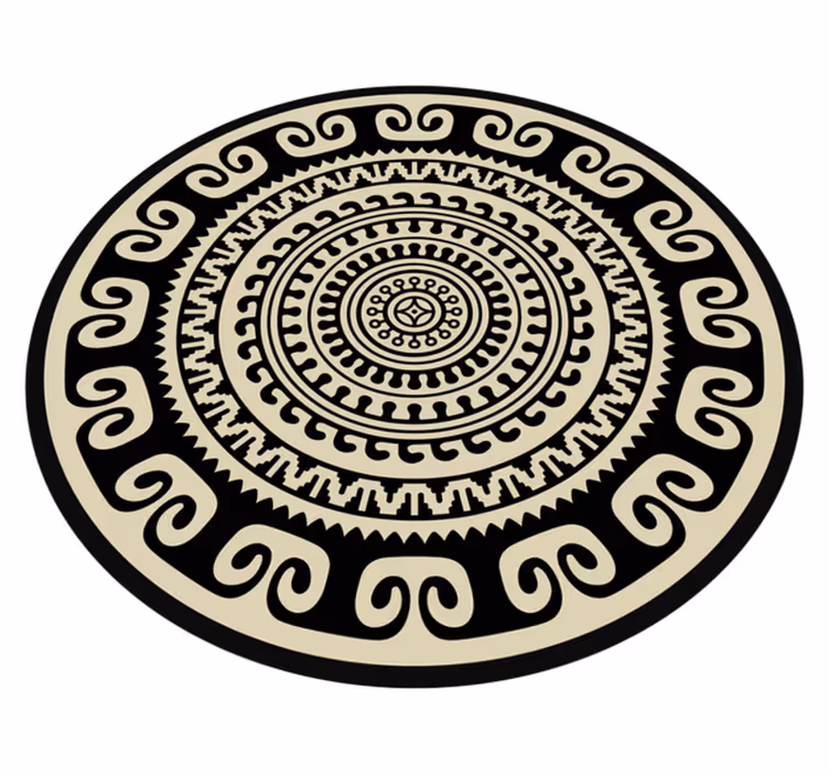 Classic circular pattern mandala rug - TenStickers