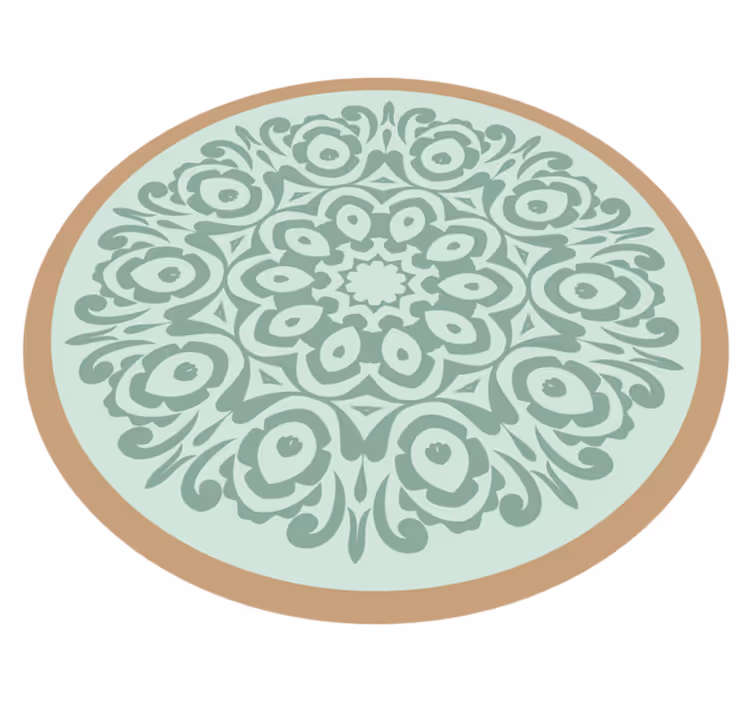 Round Botanical Arrangement mandala rug - TenStickers