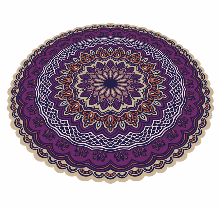 Vibrant purple design mandala rug - TenStickers