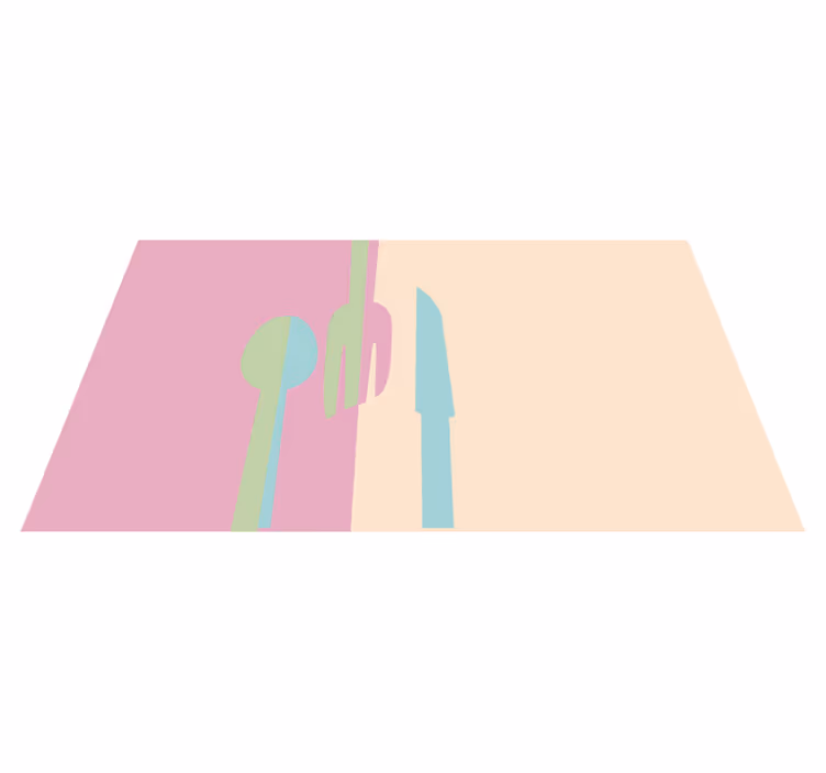 Stylish Utensil Silhouettes kitchen mat - TenStickers