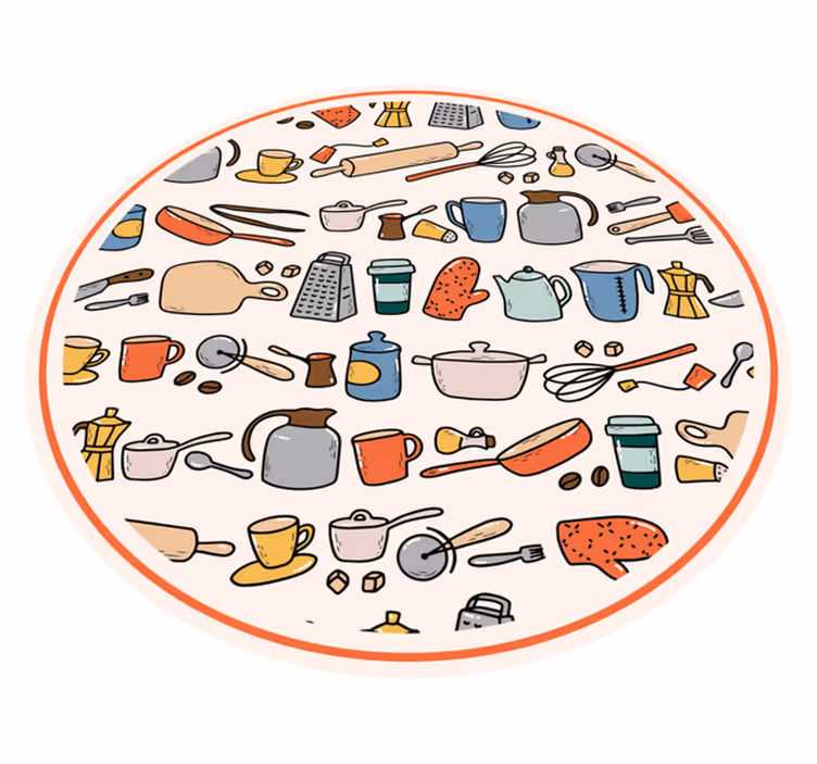 Kitchen vinyl mat for kitchen utensil collection - TenStickers