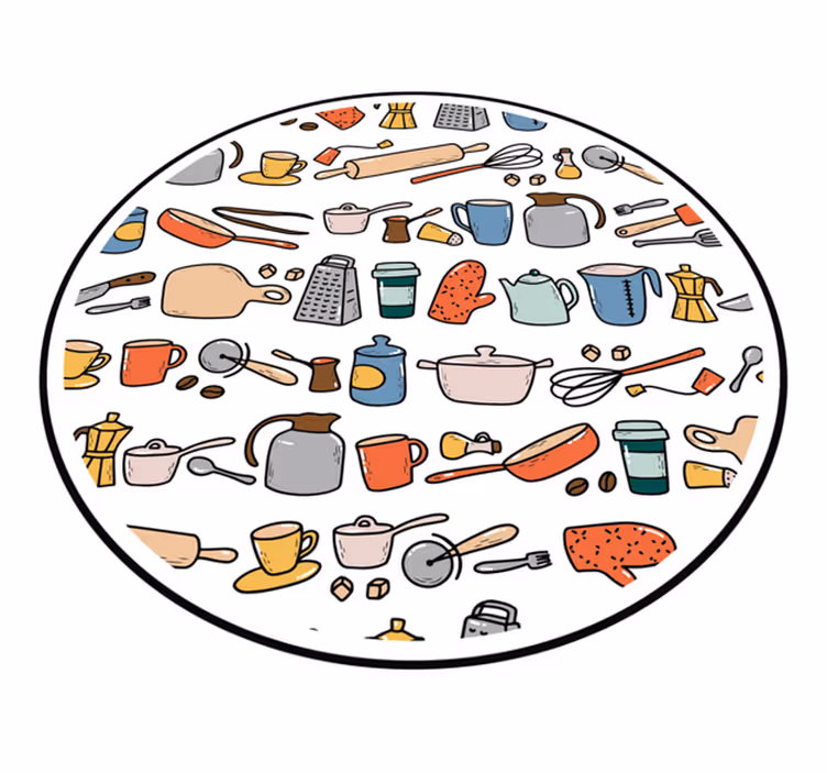 Culinary Tools Collection kitchen mat - TenStickers
