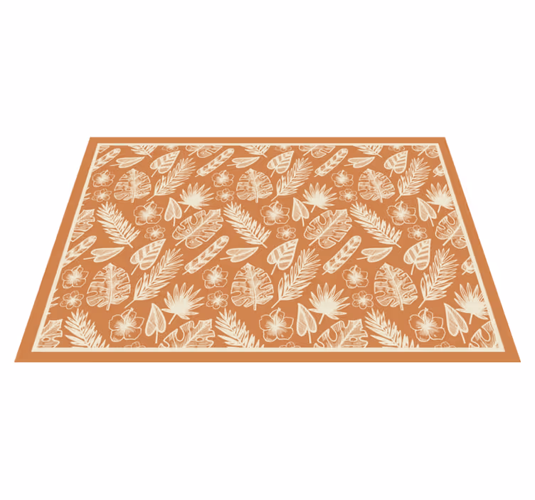 Tropical Leaf Inspiration floral rug - TenStickers