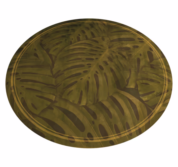 Tropical leaf print floral rug - TenStickers
