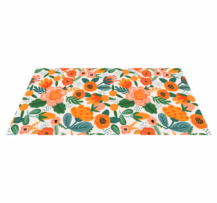 Floral rug with blooming garden design - TenStickers
