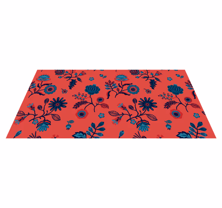 Lively Flower Illustration floral rug - TenStickers