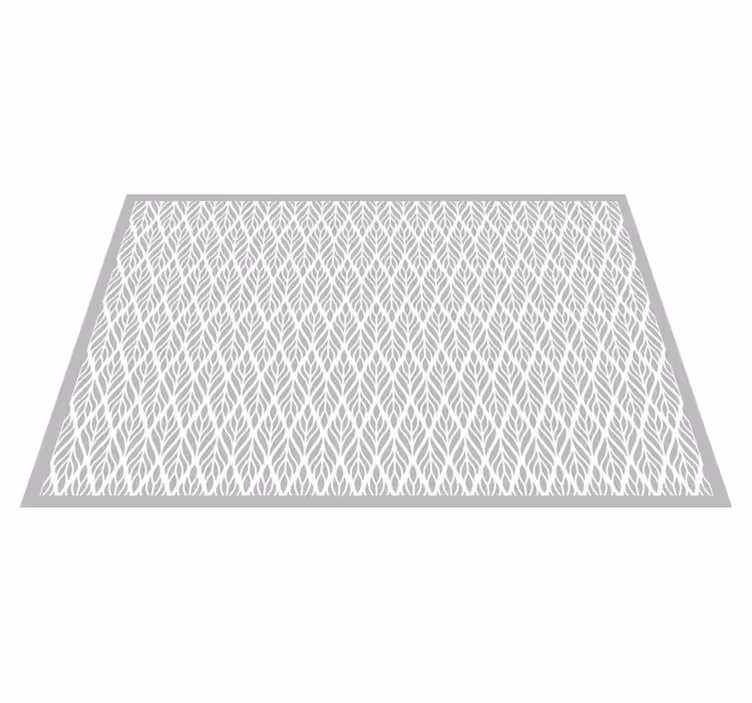 Grey leaf pattern modern rug - TenStickers