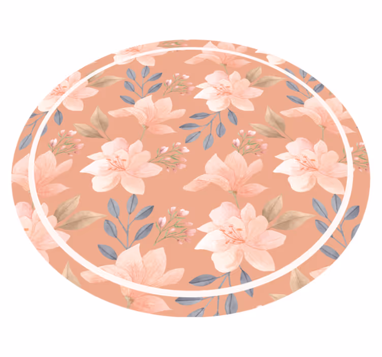 Floral rug in peach blossom design - TenStickers