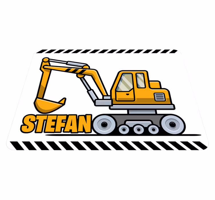 Custom construction vehicle kids rug - TenStickers