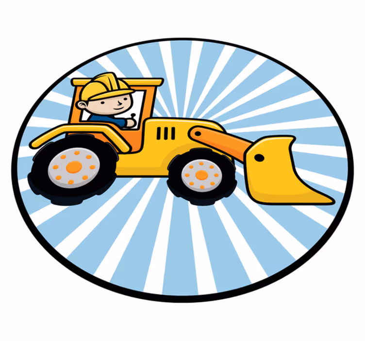 Fun construction vehicle kids carpet - TenStickers