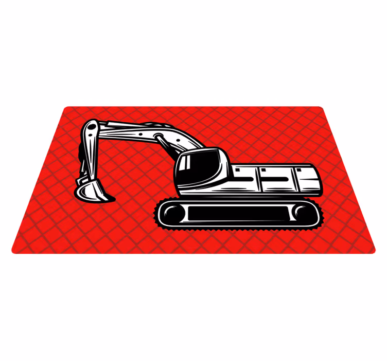 Kids rug excavator design - TenStickers