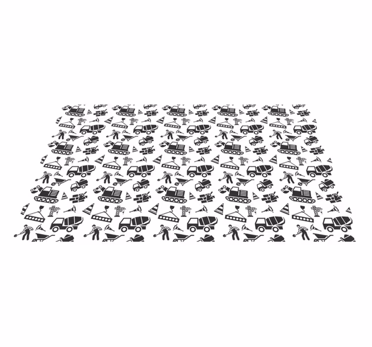 Construction Vehicles Play game rug - TenStickers
