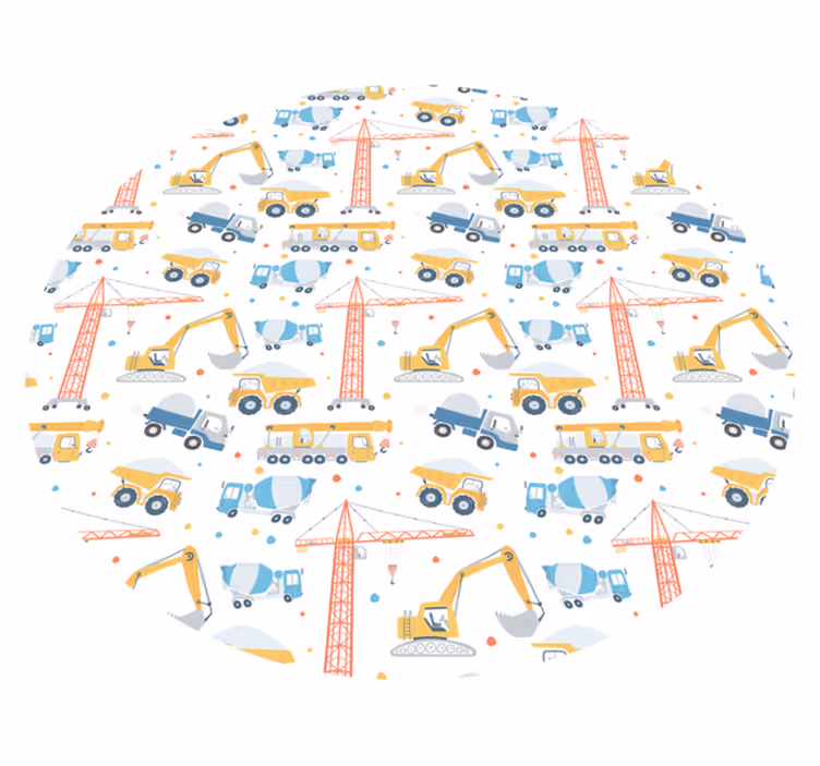 Construction vehicles kids carpet - TenStickers