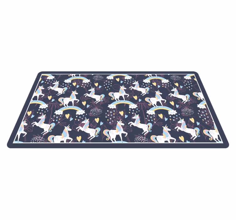 UNIQUE UNICORN PATTERN kids carpet - TenStickers