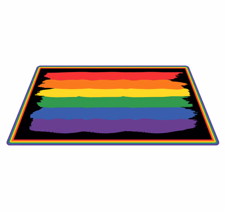 Vibrant Rainbow Lines stripes rug - TenStickers