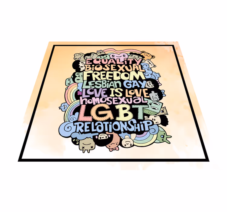 Colorful LGBT Message quote rug - TenStickers