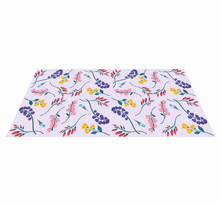 Purple subtle pattern floral rug - TenStickers
