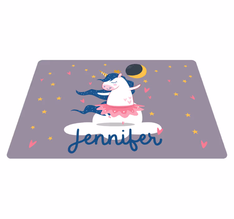 Custom dancing unicorn kids rug - TenStickers