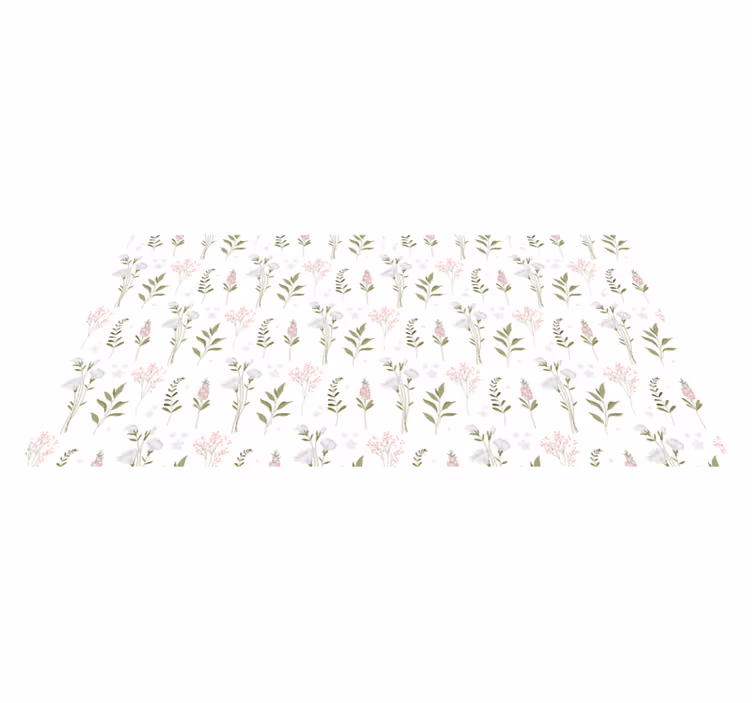 Patterned Aesthetic floral rug - TenStickers
