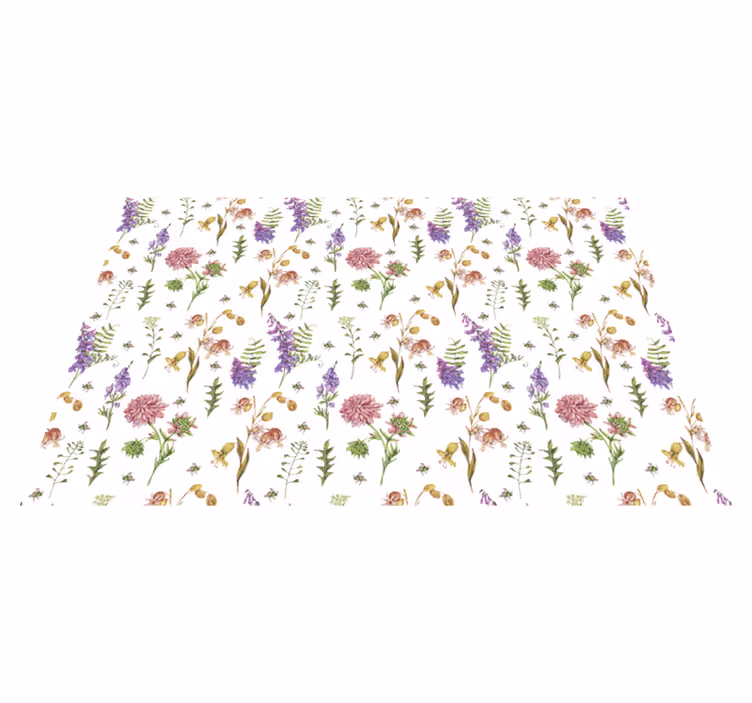 Vibrant Blossom Composition floral rug - TenStickers