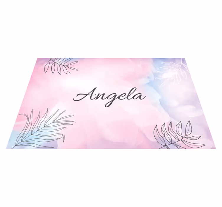 Floral custom name bedroom carpet - TenStickers