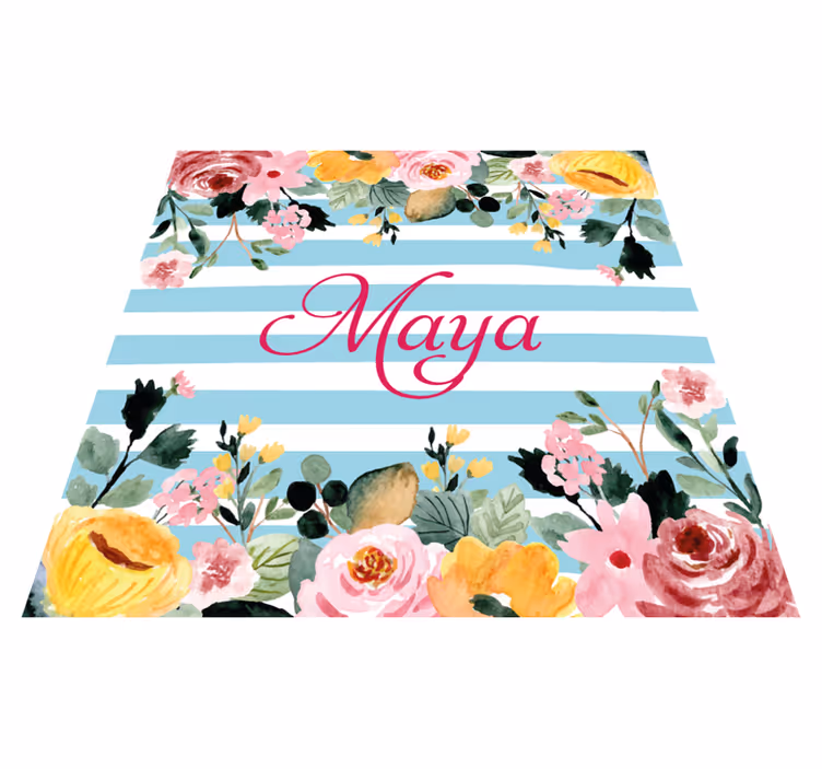 Custom botanical design bedroom carpet - TenStickers