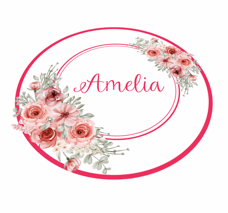 Floral monogram with name bedroom carpet - TenStickers