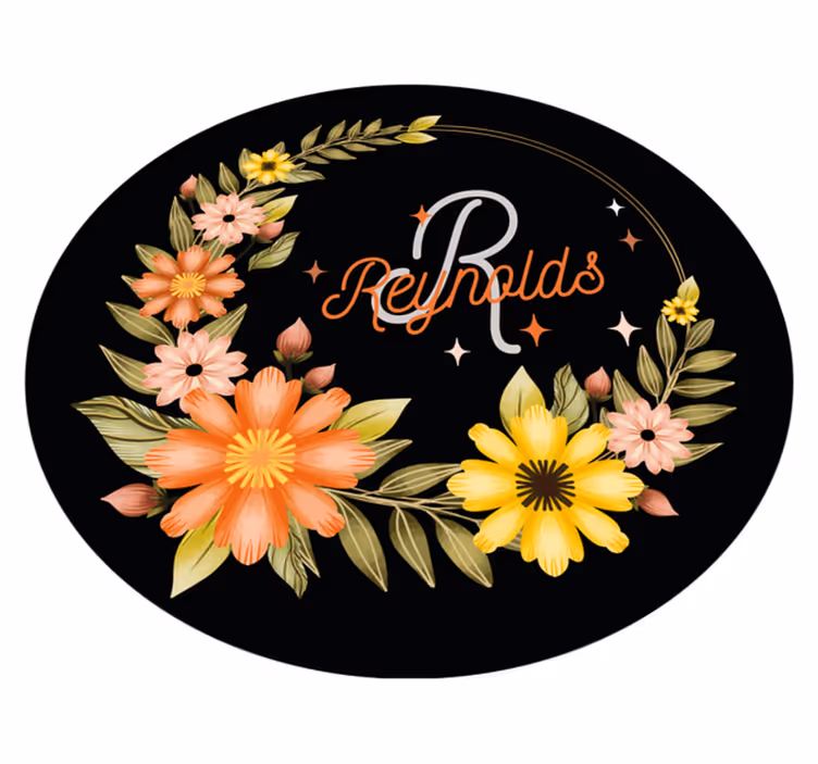 Crown floral name bedroom carpet - TenStickers