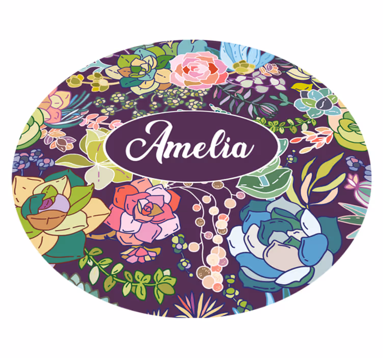 Custom floral pattern bedroom carpet - TenStickers