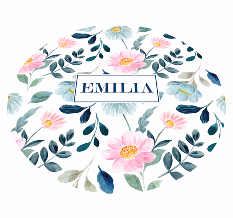 Pink and green luxury design floral rug - TenStickers