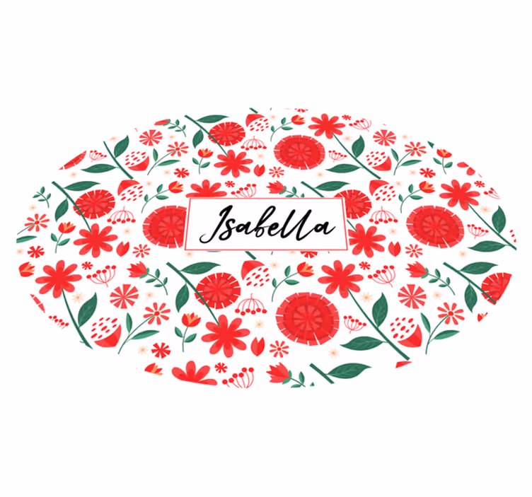 Custom red flowers bedroom carpet - TenStickers