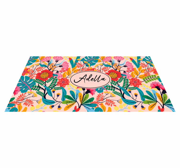 Floral custom design bedroom carpet - TenStickers